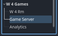 Screenshot of the Game Server settings section under W 4 Games in Project Settings